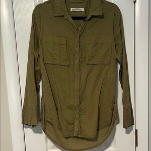 We The Free Khaki Button-Up Shirt
